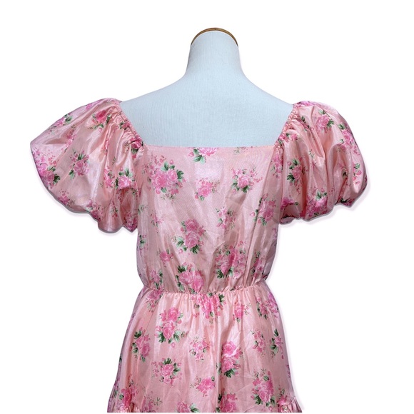 Love Shack Fancy x Target Cecile Puff Sleeve Floral Mini Pink Dress 2 Small - Picture 8 of 12